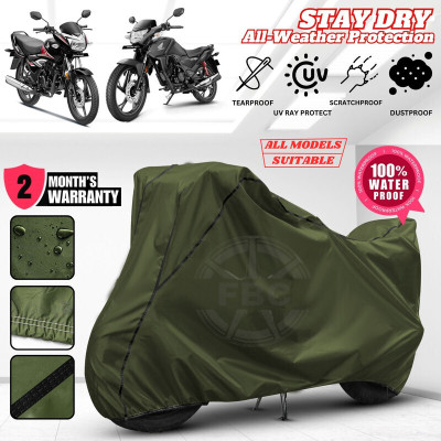 OliverX Waterproof Two Wheeler Cover for Honda(Shine, Green, Black)