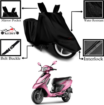 KEDIT Two Wheeler Cover for TVS(Scooty Zest 110, Black)
