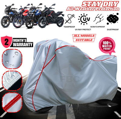 FBC Waterproof Two Wheeler Cover for Bajaj(Pulsar, Silver, Red)