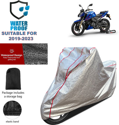 PAGORA Waterproof Two Wheeler Cover for TVS(Apache RTR 200, Silver)