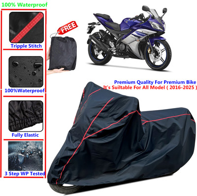 KaparDineX Waterproof Two Wheeler Cover for Yamaha(YZF-R15 V2, Black)