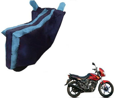Mdstar Waterproof Two Wheeler Cover for TVS(Flame DS 125, Black, Blue)