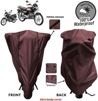MADAFIYA Two Wheeler Cover for Hero(HF Deluxe BS6, Maroon, Black)