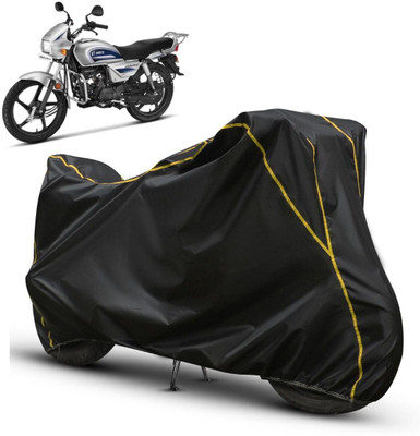 AUTOCAD Waterproof Two Wheeler Cover for Bajaj(Splendor, Black, Yellow)