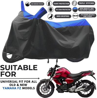 MADAFIYA Two Wheeler Cover for Yamaha(FZS-FI BS6, Black, Blue)