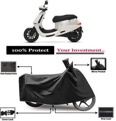 Amexride Two Wheeler Cover for Ola(Electric Scooter, Black)