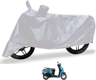 MOCKHE Waterproof Two Wheeler Cover for Yamaha(Fascino, Silver)