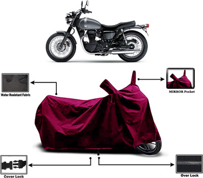 Amexride Two Wheeler Cover for Kawasaki(W800, Maroon)