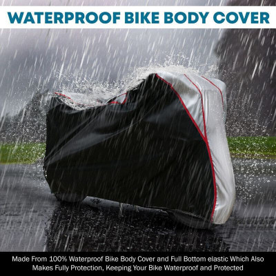Shiv Kanha Waterproof Two Wheeler Cover for Yamaha(MT 15, Black, Silver)