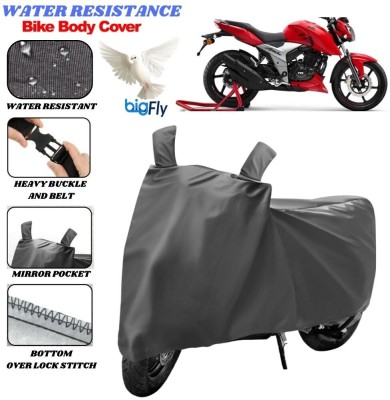 Big fly Two Wheeler Cover for TVS(Apache RTR 160 4V, Grey)