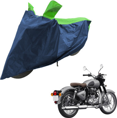 RiderShine Two Wheeler Cover for Royal Enfield(Classic 500, Blue, Green)
