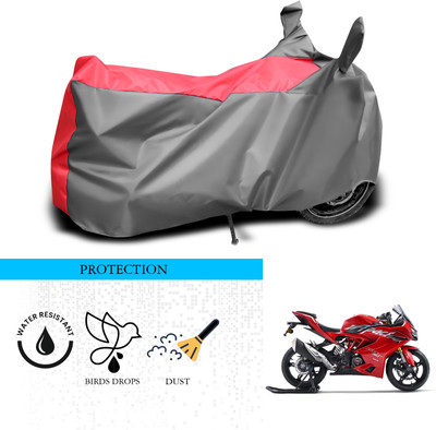 ANTHUB Waterproof Two Wheeler Cover for TVS(Apache RR 310, Grey, Red)