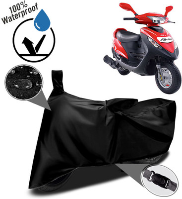 ROYAL AUTO MART Waterproof Two Wheeler Cover for Mahindra(Flyte, Black)