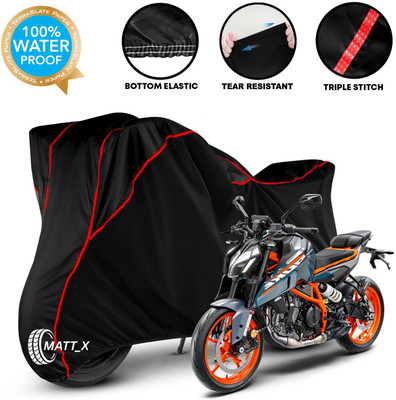 MATT_X Waterproof Two Wheeler Cover for KTM(Duke 390, Black, Red)