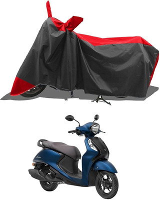 DeepShakshi AUTOMOTIVE Two Wheeler Cover for Yamaha(Fascino 125, Red, Black)