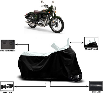 Amexride Two Wheeler Cover for Royal Enfield(Classic 350, White)