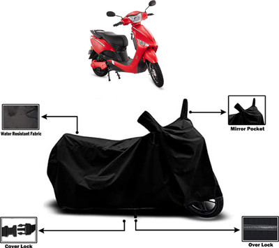 Amexride Two Wheeler Cover for Hero Electric(Electric Optima, Black)