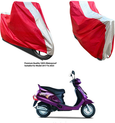AutoGalaxy Waterproof Two Wheeler Cover for Mahindra(Duro 125, Silver, Red)
