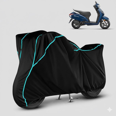 COTSHER Waterproof Two Wheeler Cover for Honda(Activa i, Black, Blue)