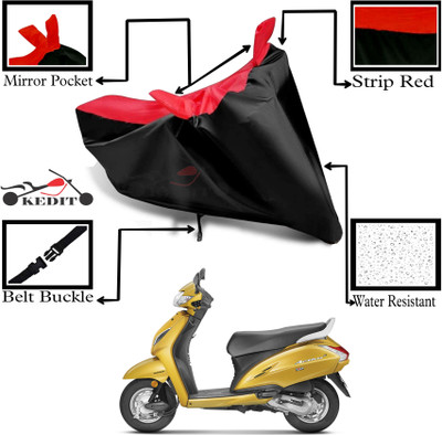 KEDIT Two Wheeler Cover for Honda(Activa 5G, Red, Black)