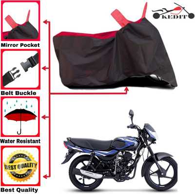 KEDIT Two Wheeler Cover for Bajaj(CT110, Red, Black)