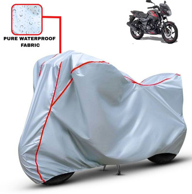 Delphinium Waterproof Two Wheeler Cover for Bajaj(Pulsar 150, Silver, Red)