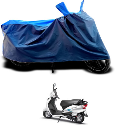 PAGORA Waterproof Two Wheeler Cover for Hero(Duet VX 110CC, Black, Blue)