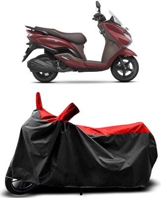 KEDIT Two Wheeler Cover for Suzuki(Burgman Street 125, Red, Black)