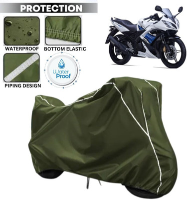 kerwa Waterproof Two Wheeler Cover for Yamaha(R15S, Green, White)