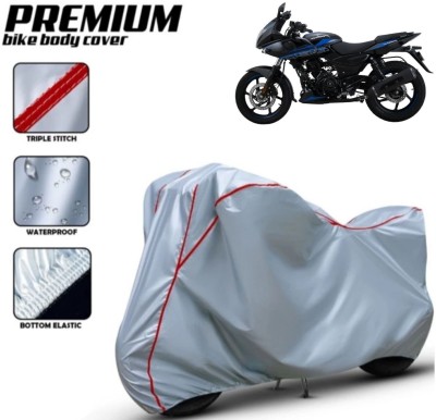 Shiv Kanha Waterproof Two Wheeler Cover for Bajaj(Pulsar 220F, Silver, Red)