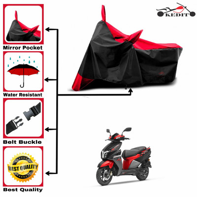 KEDIT Two Wheeler Cover for TVS(Ntorq 125, Red, Black)