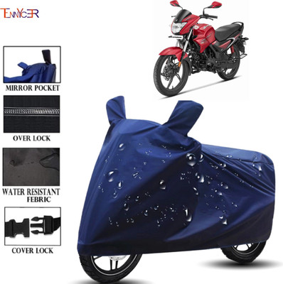 TENNYCER Waterproof Two Wheeler Cover for Hero(Glamour, Blue)