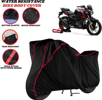 SRP PRODUCT Waterproof Two Wheeler Cover for TVS(Apache RTR 200 4V, Black, Red)