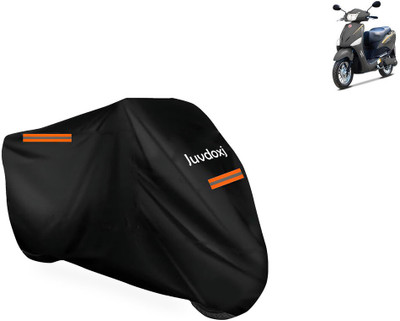 Juvdoxj Waterproof Two Wheeler Cover for Hero Electric(Electric Optima HS500 ER BS6, Black)
