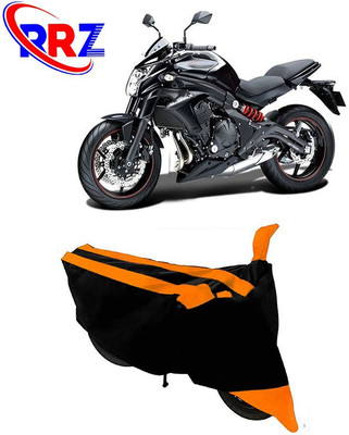 RRZ Waterproof Two Wheeler Cover for Kawasaki(ER 6N, Black, Orange)