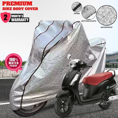 Aanvi Auto Waterproof Two Wheeler Cover for Suzuki(Access 125, Silver)