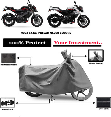 Amexride Two Wheeler Cover for Bajaj(Pulsar NS 200, Grey)