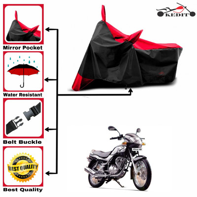 KEDIT Two Wheeler Cover for TVS(Fiero FX, Red, Black)