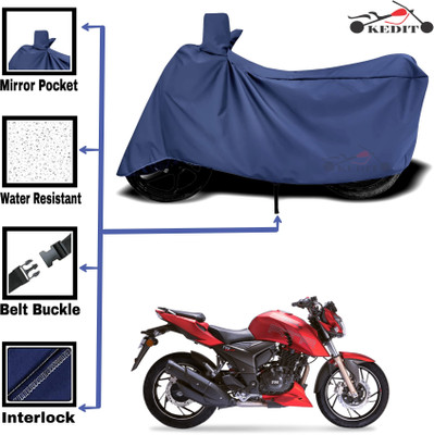 KEDIT Two Wheeler Cover for TVS(Apache 150, Blue)