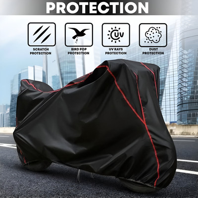 OliverX Waterproof Two Wheeler Cover for TVS(Star City, Black, Red)