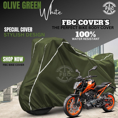 FBC Waterproof Two Wheeler Cover for KTM(Duke 200, White)