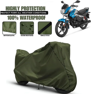 OliverX Waterproof Two Wheeler Cover for Hero(Passion, Green, Black)