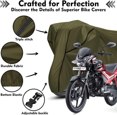 Shiv Kanha Waterproof Two Wheeler Cover for TVS(Star City, Green, Black)