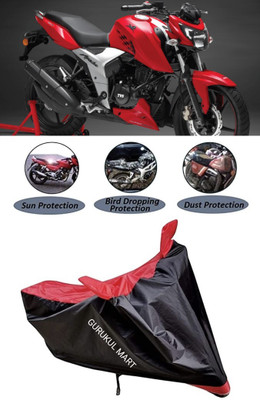 gurukul mart Waterproof Two Wheeler Cover for TVS(Apache, Black)