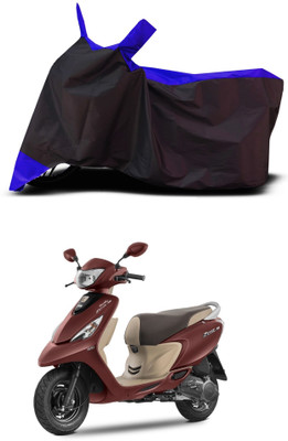 DeepShakshi AUTOMOTIVE Waterproof Two Wheeler Cover for TVS(Scooty Zest 110 BS6, Blue, Black)