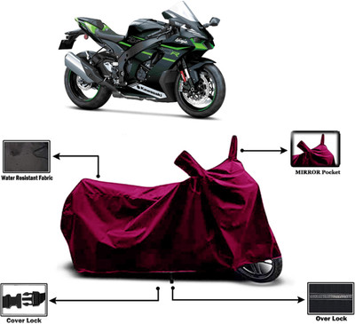 Amexride Two Wheeler Cover for Kawasaki(Ninja ZX-10R BS6, Maroon)