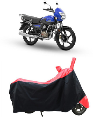 CRONEX Waterproof Two Wheeler Cover for TVS(Radeon, Black, Red)