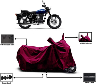Amexride Two Wheeler Cover for Royal Enfield(Bullet 350 New BS6, Maroon)