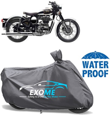 EXOME Waterproof Two Wheeler Cover for Royal Enfield(Classic 350, Grey)