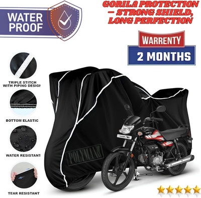 POLYMAXX Waterproof Two Wheeler Cover for Hero(HF Deluxe, Black, White)